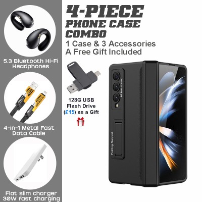 Premium Bundle for Samsung Galaxy Z Fold4 – Protective Case, Earbuds & Charging Kit