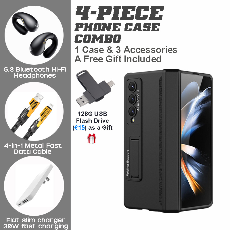 Premium Bundle for Samsung Galaxy Z Fold4 – Protective Case, Earbuds & Charging Kit Premium Bundle for Samsung Galaxy Z Fold4 – Protective Case, Earbuds & Charging Kit