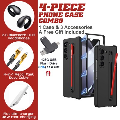 Samsung Galaxy Z Fold5 Stylus Case Combo with Hi-Fi Earbuds & Fast Charger