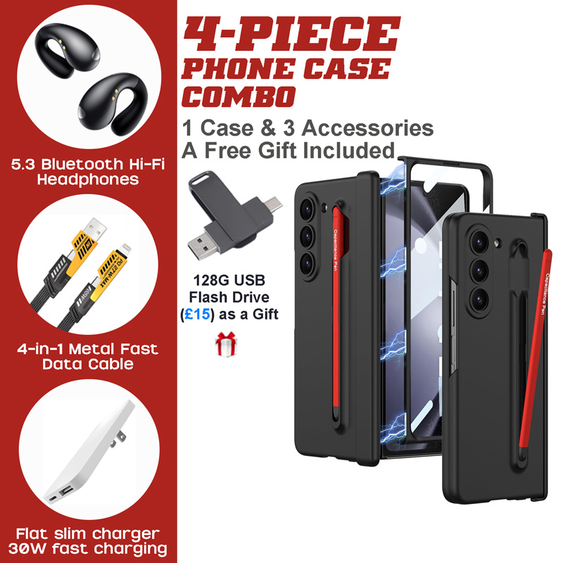 Samsung Galaxy Z Fold5 Stylus Case Combo with Hi-Fi Earbuds & Fast Charger