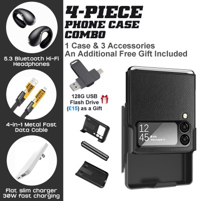 Premium Accessory Kit for Samsung Galaxy Z Flip 4 – Durable Case, Hi-Fi Earbuds & More | WITTYCOMBO