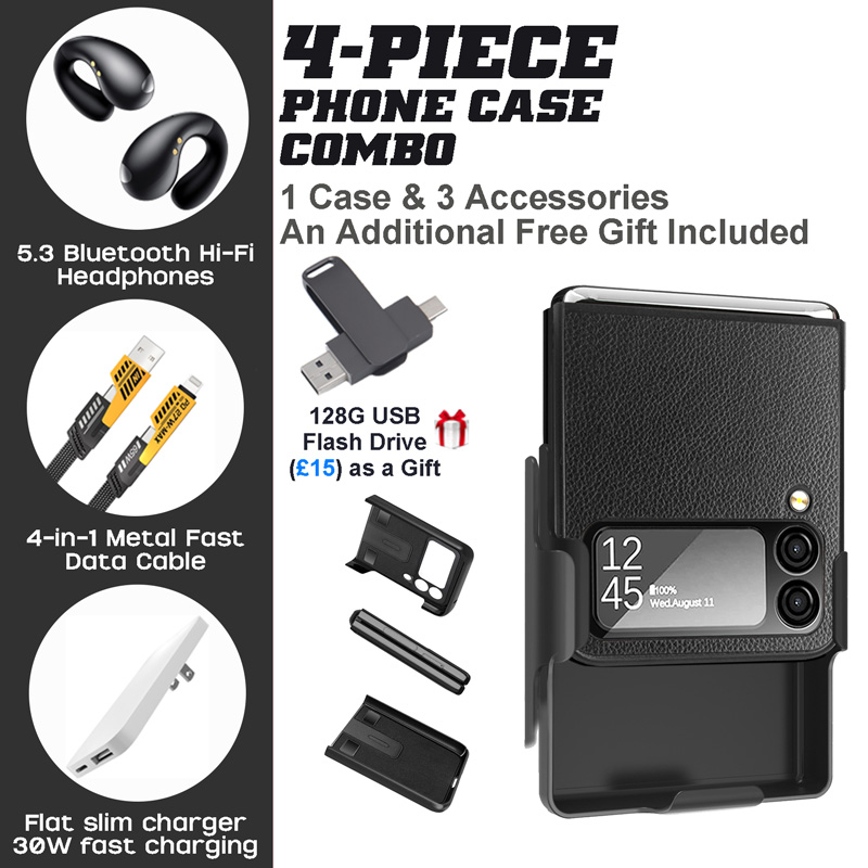 Premium Accessory Kit for Samsung Galaxy Z Flip 4 – Durable Case, Hi-Fi Earbuds & More | WITTYCOMBO Premium Accessory Kit for Samsung Galaxy Z Flip 4 – Durable Case, Hi-Fi Earbuds & More | WITTYCOMBO