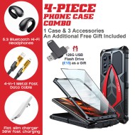 Galaxy S24 Ultra TPU+Metal Case: Hi-Fi Earbuds, 4-in-1 Cable & USB Flash Drive