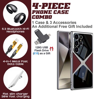 S23 Ultra/S24 Ultra Essentials: Case, Earbuds, GaN Charger & 128GB Drive