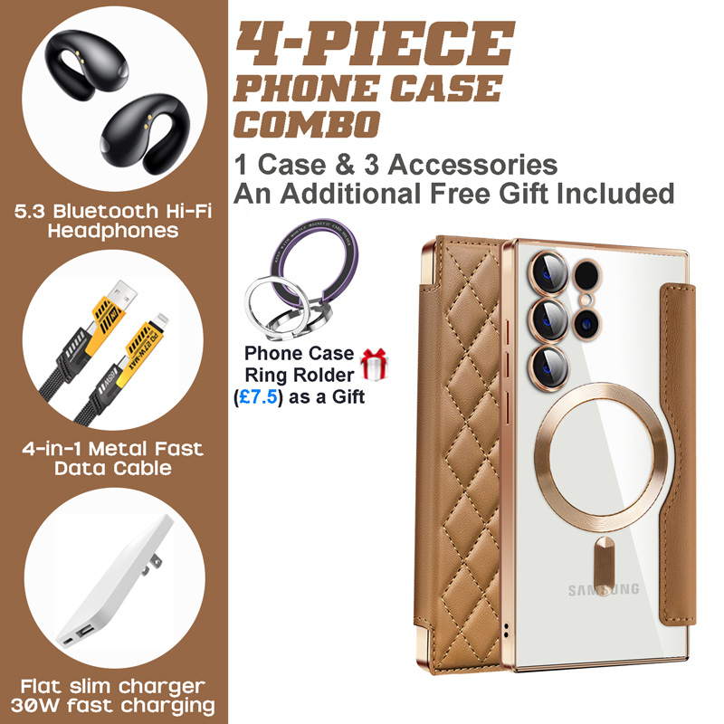 Galaxy S23/S24 Accessory Kit: PC+TPU Case, BT 5.3 Earbuds & Metal Stand Galaxy S23/S24 Accessory Kit: PC+TPU Case, BT 5.3 Earbuds & Metal Stand