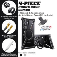 Galaxy S24 Marble Case: Hi-Fi Earbuds, 4-in-1 Cable & GaN Charger