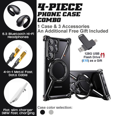 Galaxy S24 Marble Case: Hi-Fi Earbuds, 4-in-1 Cable & GaN Charger