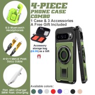 Google Pixel 9/8 Series 4-Piece Combo with Kickstand & Breathable Design