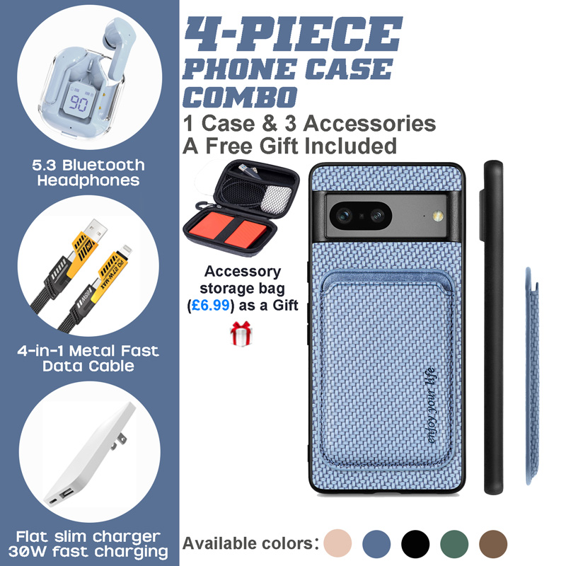 Google Pixel 9/8/7 Series 4-Piece Combo with Detachable Card Pack Google Pixel 9/8/7 Series 4-Piece Combo with Detachable Card Pack
