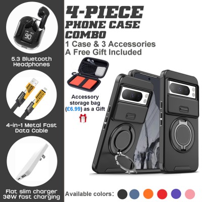 Google Pixel 9/8 Series 4-Piece Combo with Built-In Stand