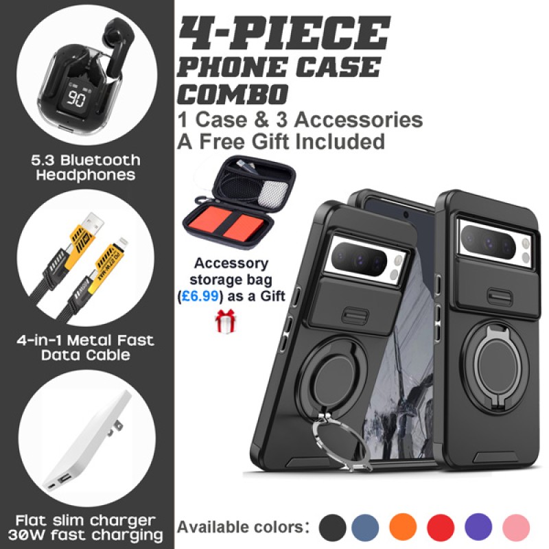Google Pixel 9/8 Series 4-Piece Combo with Built-In Stand Google Pixel 9/8 Series 4-Piece Combo with Built-In Stand