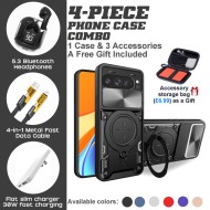 Google Pixel 9/8 Series 4-Piece Combo with Rugged Camouflage Case