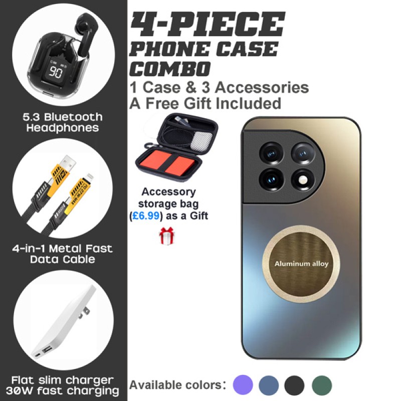 OnePlus 10 Pro/11/12 Series 4-Piece Combo with Stylish PC & TPU Case OnePlus 10 Pro/11/12 Series 4-Piece Combo with Stylish PC & TPU Case