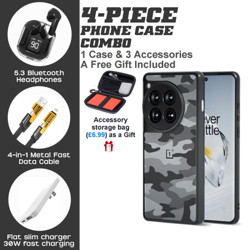 OnePlus 12/13/ACE 3/ACE 2V Series 4-Piece Combo with Camouflage Design OnePlus 12/13/ACE 3/ACE 2V Series 4-Piece Combo with Camouflage Design