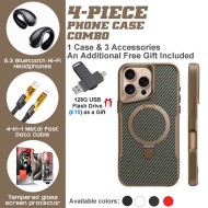 WITTYCOMBO Business Pro iPhone 12-16 Bundle: Magnetic Case, Hi-Fi Earbuds, Fast Charger & Free 128G USB Drive