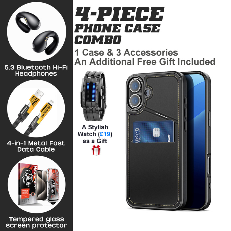 iPhone 16 Business Bundle: Wireless Case, Hi-Fi Earbuds & 4-in-1 Cable iPhone 16 Business Bundle: Wireless Case, Hi-Fi Earbuds & 4-in-1 Cable