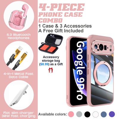 Google Pixel 9 Series 4-Piece Combo with Accessory Storage Bag