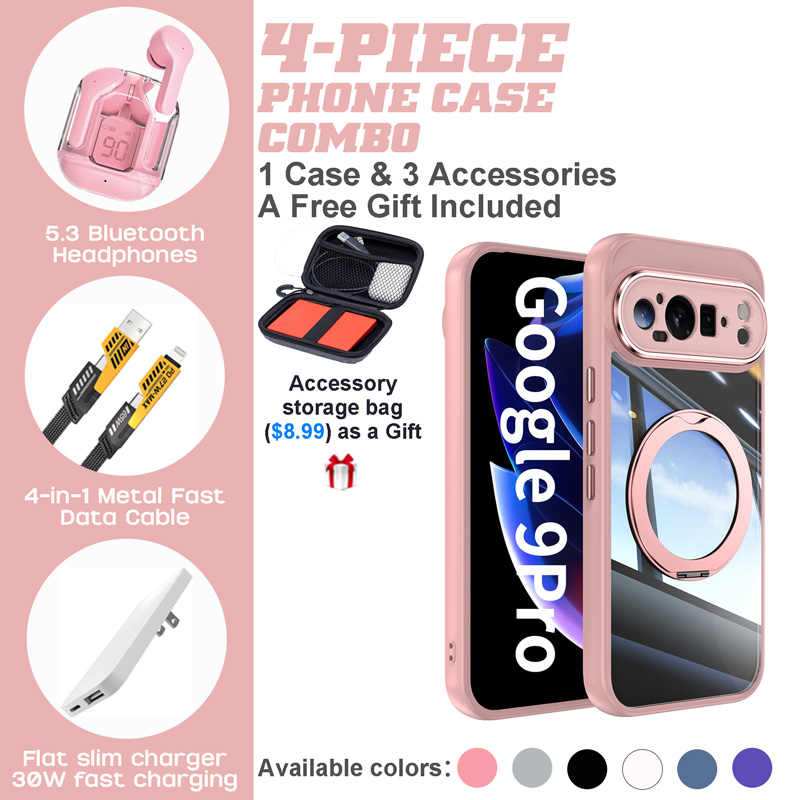 Google Pixel 9 Series 4-Piece Combo with Accessory Storage Bag Google Pixel 9 Series 4-Piece Combo with Accessory Storage Bag