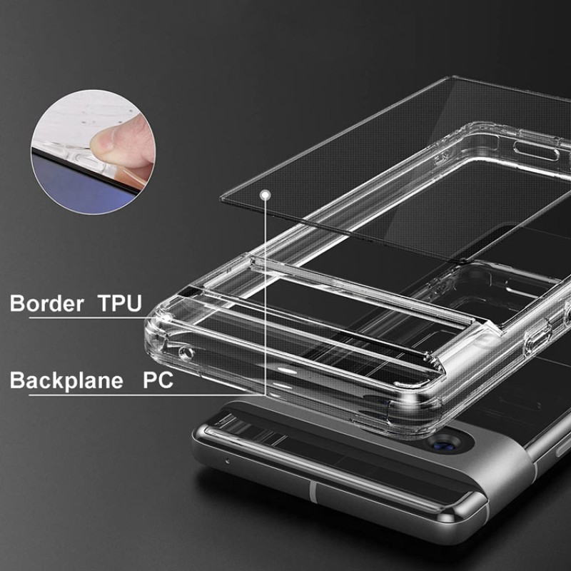 Google Pixel 9/8/7 Series 4-Piece Combo with Transparent Dual-Hybrid Case Google Pixel 9/8/7 Series 4-Piece Combo with Transparent Dual-Hybrid Case