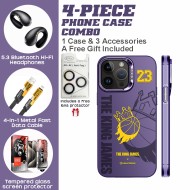 NEWZONE NBA Legend No. 23 iPhone Bundle: Jersey Case, Bluetooth Earbuds & Fast Charger