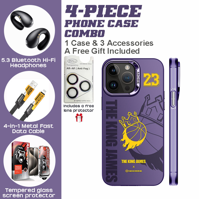 NEWZONE NBA Legend No. 23 iPhone Bundle: Jersey Case, Bluetooth Earbuds & Fast Charger NEWZONE NBA Legend No. 23 iPhone Bundle: Jersey Case, Bluetooth Earbuds & Fast Charger
