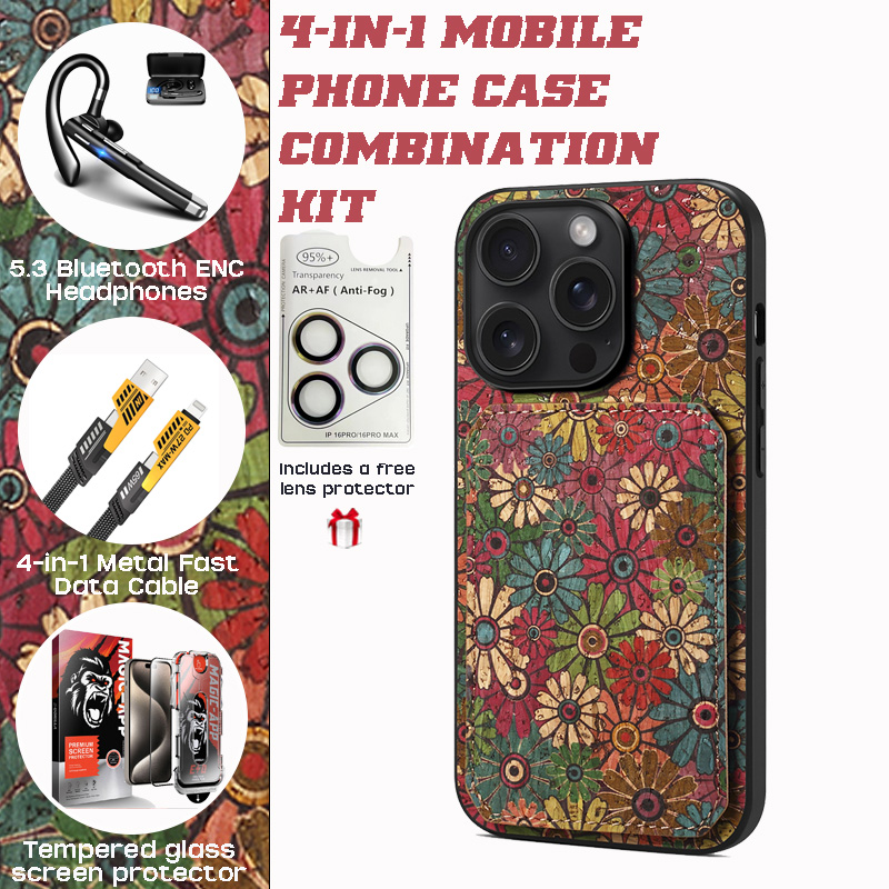PU Surface iPhone Case Set: Bluetooth Headphones, 30W Charger, 4-in-1 Cable & USB Flash Drive PU Surface iPhone Case Set: Bluetooth Headphones, 30W Charger, 4-in-1 Cable & USB Flash Drive