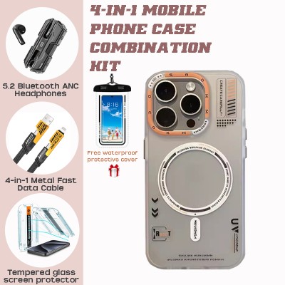 Frosted iPhone Set: BT5.2 ANC Headphones + 30W Charger + Screen Protectors