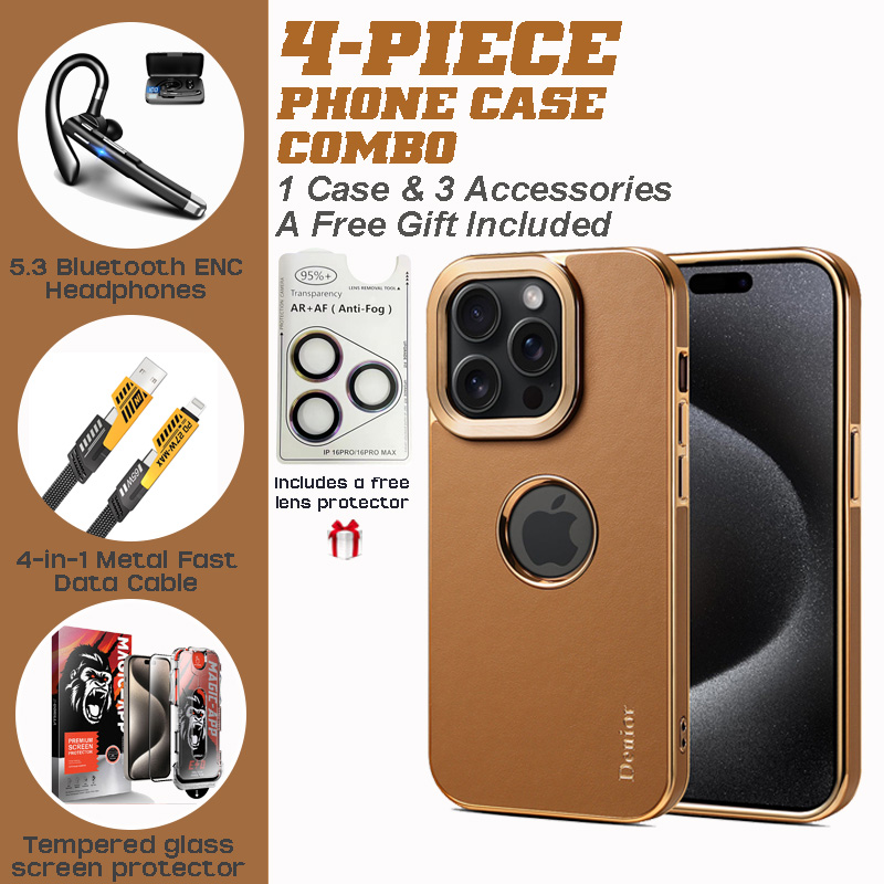 4-Piece iPhone Accessory Kit: Leather Case, Bluetooth Headset, Charger & Protectors 4-Piece iPhone Accessory Kit: Leather Case, Bluetooth Headset, Charger & Protectors