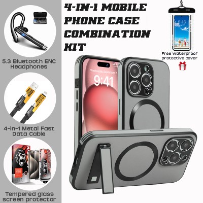 Magnetic Wallet Bundle: Detachable Card Slot + Hi-Fi Earbuds + Fast Charger