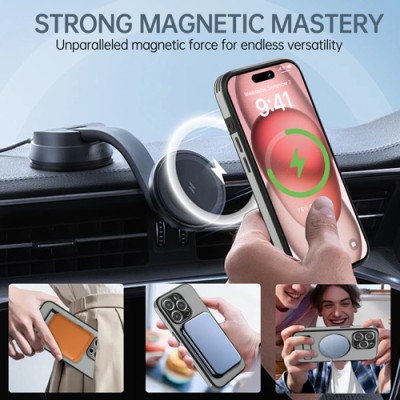 Magnetic Wallet Bundle: Detachable Card Slot + Hi-Fi Earbuds + Fast Charger