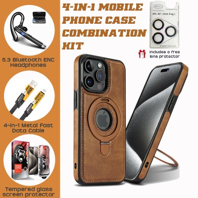 Executive PU Leather Kit: BT Headset + Fast Charging Cable