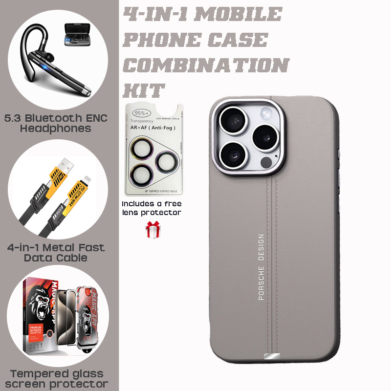 Vintage PU Leather iPhone Case Set: Hidden Stand, Bluetooth Headset, Fast Charger & Accessories Vintage PU Leather iPhone Case Set: Hidden Stand, Bluetooth Headset, Fast Charger & Accessories
