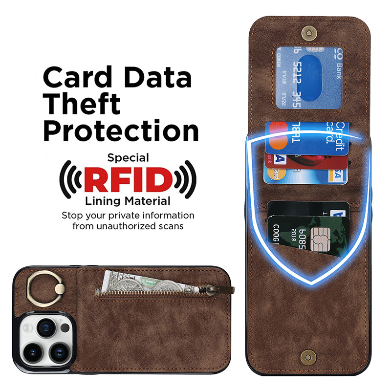 PU Leather Business Set: RFID Card Holder + Zippered Pouch + Accessories PU Leather Business Set: RFID Card Holder + Zippered Pouch + Accessories